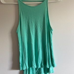 Teal colored tank top
